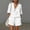 White plus size 2 piece shorts set a1, variant on Cagogo Women Plus Size V Neck 2 Piece Shorts Set Casual Solid Boho Beach Outfits Loose Short Sleeve Crew Neck Tops Comfy Pants Matching Lounge Sets Tracksuits Loungewear Travel Airport Clothes,