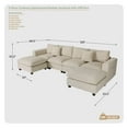 thumbnail image 4 of WestinTrends Hearthside 128" Corduroy Modular U-Shaped Sectional Couch and Chaise With USB/Type-C Ports and Side Pockets, Charcoal Gray, 4 of 15