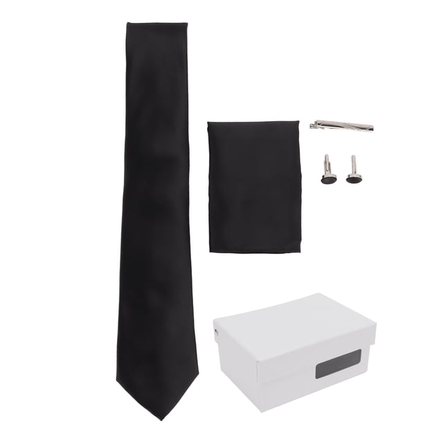 Conjunto de corbata para hombre Paquete de regalo de diseño clásico Corbatas lisas Cheque para bodas, fiestas, conferencias de negocios