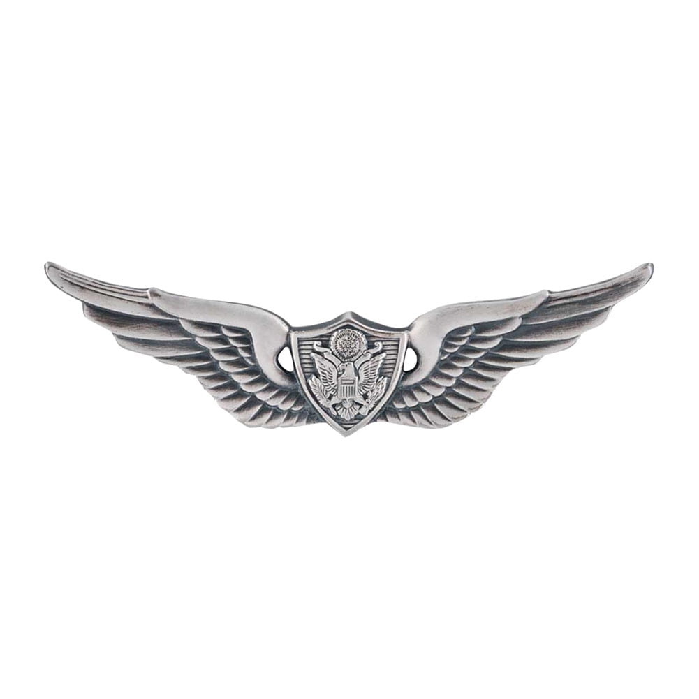 Badge crewman army aircrew oxidized aircraft master silver dress fullsize miniature