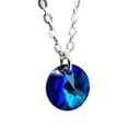thumbnail image 2 of Juego de aretes y cadena con dije corte Xilion, plata mexicana ley .925, Azul bermuda, 2 of 5
