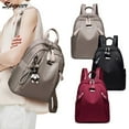 thumbnail image 3 of Spencer Fashion Oxford Women Backpack - Water Resistant Travel Satchel Handbag Anti-theft School Shoulder Bags Rucksack for Outdoor Shopping (9.06"*5.12"*12.20",Black), 3 of 7