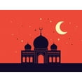 thumbnail image 4 of Mosque Silhouette Desert Night Crescent Moon Banner Event Photography Background Religious Festival Backdrop Wedding Decor Ramadan Celebration Event Afghan Iftar, 4 of 8