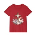thumbnail image 3 of Jinhomg Cute T Shirt for Kid Soft Comfort Short Sleeve Cotton Tops Casual Floral And Bunny Graphic Tees Boys Girls Spring Summer Daily Wear 2025 Saving Red 3 Years, 3 of 5