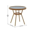 thumbnail image 5 of Emma + Oliver Indoor/Outdoor Bistro Style 31.5 in. Table with Navy & White PE Rattan, Glass Top, and Natural Bamboo Finished Metal Frame, 5 of 12