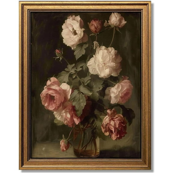 Gold Framed Vintage Wall Art Nature Mountain Landscape Painting Canvas Print Bedroom Kitchen Living Room Farmhouse Wall Decor