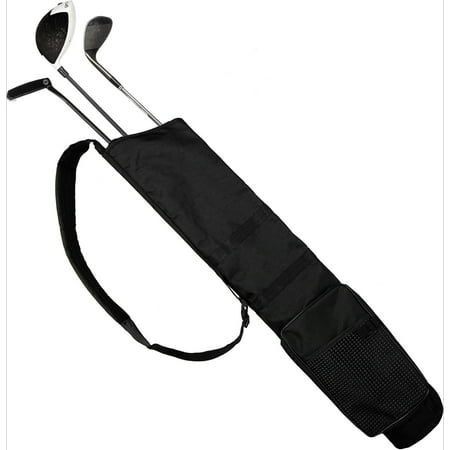 Sporting Goods Golf Sunday Bag | Black Lightweight Travel Carry Sunday Golf Bag with Cushioned Shoulder Strap for Driving Range Practice Easy Transport – for Beginners Youth Adult or Seniors