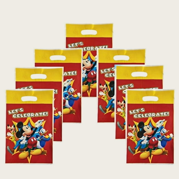 40Pcs Mickey Anime Cartoon Party Favor Gift Bags with Handle - Kids Birthday Goodie Bags for Candy, Themed Party Decorations Supplies