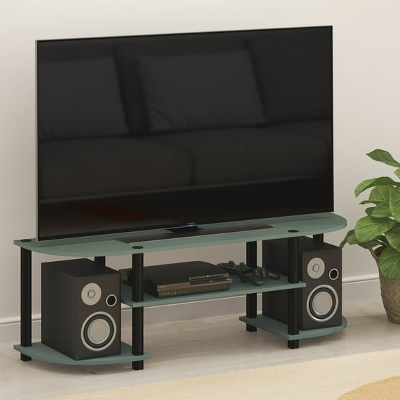 Furinno TURN-S-TUBE TV Stand for up to 55" with Round Corner in Sage Green