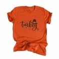 thumbnail image 1 of Tops Para Mujer Salir Tops Casual Mangas Cortas Estampado de Acción de Gracias Jersey Blusa Camiseta Odeerbi  ODB149891, 1 of 6