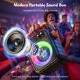 thumbnail image 3 of JAUYXIAN Karaoke Machine for Adult, Bluetooth Speaker with 2 Microphones for Party, Portable Home Singing Speaker with RGB Light, Easy Control, Stereo Sound, 3 of 10