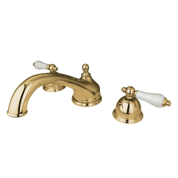 Kingston Brass KS3352PL Vintage Two-Handle Deck Mount Roman Tub Faucet, Polished Brass