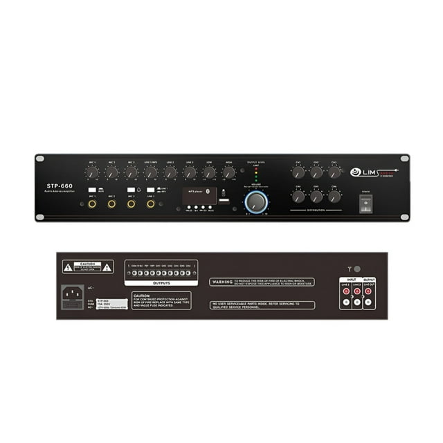 Amplificador de Publidifusión STP-660 LIM AUDIO 6 Zonas