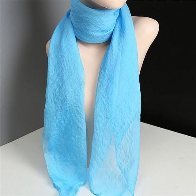 Nvzi Bufanda elegante personalizada, bufanda de color sólido, bufanda fina de gasa, bufanda decorativa cuadrada versátil (azul)