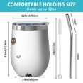thumbnail image 5 of 12oz Stainless Steel Insulated Wine Tumbler with Lid and Straw – Double Wall Vacuum Mug for Hot & Cold Drinks, 304 Steel Interior, Sweat-Free Design, 5 of 5