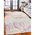 thumbnail image 2 of Unique Loom Lyon Floral Rainbow Gradient Rug 8' x 10' Rectangle Ivory/Pink, 2 of 10