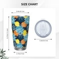 thumbnail image 4 of Fotbe Sunflowers Pattern 20 oz Tumbler Stainless Steel Vacuum Insulated Coffee Ice Cup Double Wall Travel Flask Leak-proof Coffee Cup-Straw Two-piece Set, 4 of 8