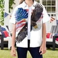 thumbnail image 2 of Staki Red White Blue Tops Girl American Flag Shirt Girls Patriotic Hawaiian Shirts 4th of July Tops Kids Red White Blue Hawaii Floral Button Up Shirts 4T 5T 396T(Light Pink,13-14 Years), 2 of 4