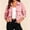 Pink, variant on Jackets for Women Lapel Collar Button Up Cargo Cropped Jacket Long Sleeve With Large Chest Pockets Casual Solid Color Loose Comfy Layering Jacket for Fall Daily Wear