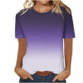 thumbnail image 7 of Ichuanyi Womens Summer Tops Trendy Gradient Color Print Short Sleeve Tshirts Shirts Crew Neck T Shirts Fashion, 7 of 7