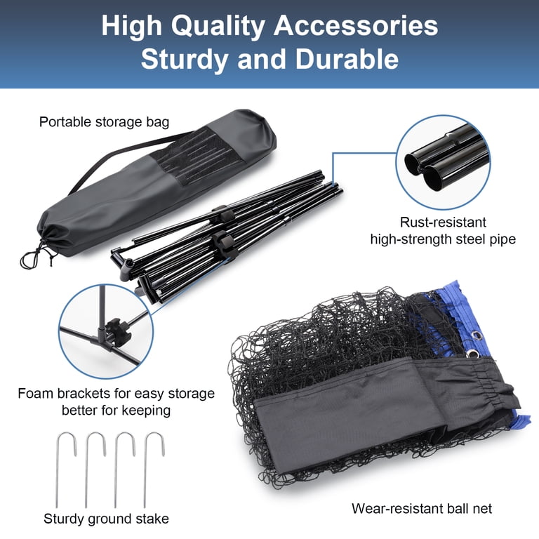 JIOABL Portable Badminton Net Set, 14FT Adjustable Height for