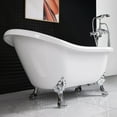 thumbnail image 5 of WOODBRIDGE 67" x 30" Clawfoot Bathtub with Solid Brass Polished Chrome Finish Drain and Overflow, B-0023, 5 of 8