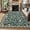 Deep Blue, variant on SOLLED 2x6 ft Boho Leaf Area Rug, Machine Washable Large Botanical Bird Carpet with Non-Slip Backing Soft Low Pile for Living Room Bedroom Dining Room