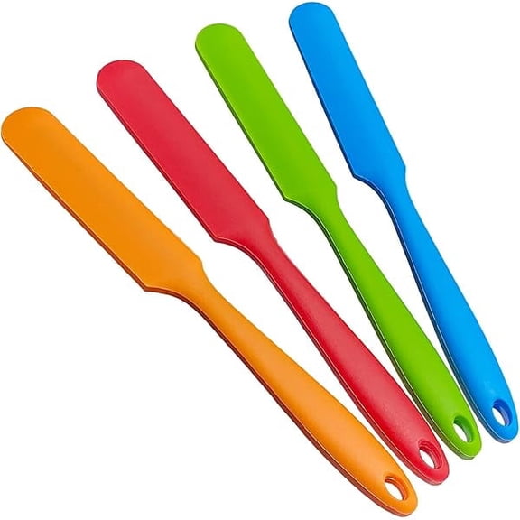 4 Pcs Silicone Jar Spatula Set Heat Resistant Cake Cream Butter Spatulas Mixing Batter Scraper Non-Stick Flexible Baking Cooking Tool - Multi-Functional High-Efficiency Design for Moder