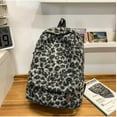 thumbnail image 6 of Fuzzy Cheetah Cute Backpack, Y2k Purse Fleece Chic Bookbag Trendy Aesthetic Coquette Daypack 90s Purse, 6 of 9