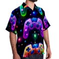 thumbnail image 2 of Game Controller Men's Short Sleeve Hawaiian Poplin Shirt - Casual Printed Button Down Summer Beach Shirt for Men, 2 of 6
