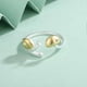 thumbnail image 3 of Cute mushroom snail ring creative cartoon snail earrings adjustable gold and silver snail mushroom jewelry for girls, 3 of 4