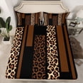 thumbnail image 2 of Feelyou Leopard Cheetah Print Twin Sheet Sets, Modern Fashion Brown Twin Fitted Sheet, Teens Adult Women Men Flat Sheet, Microfiber Bedroom Decor, 3pcs, 2 of 7