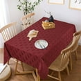 thumbnail image 1 of Solid Flower Jacquard Table Cloth Damask Table Cover Heavy Weight Fabric Tabletop Decoration for Kitchen Banquet Party Rectangle 60×84 in wine red, 1 of 7