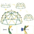 thumbnail image 5 of GIKPAL Climbing Dome, 10FT Dome Climber with Hammock & Swing Set for Kids Outdoor Play Equipment, Supports up to 1000lbs Jungle Gym, Anti-Rust, Easy Assembly,Yellow+Green, 5 of 10