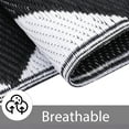 thumbnail image 4 of 9x12 Outdoor Rug for Patio Reversible, Plastic Straw Rug Waterproof Camping Rug Portable, Foldable Lightweight Mat for RV, Patio, Backyard, Deck, Picnic, Beach, Balcony (Black/White), 4 of 9