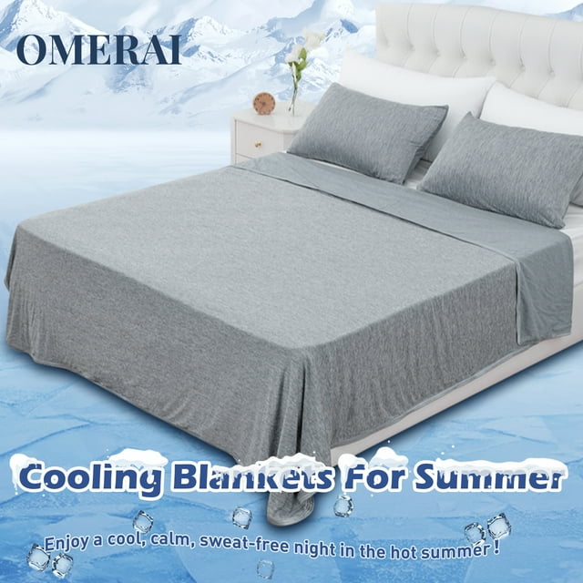 Omerai Gray Queen SizeCooling Blanket For Hot Sleepers Lightweight