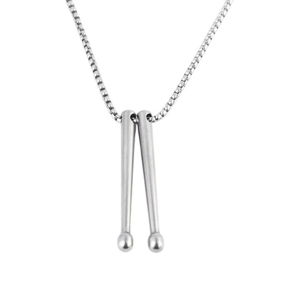 de hombre Regalos de baterista de baterista único en 3D Colgante de baqueta Cadena de de música para viajes Fiesta de cumpleaños jinwen Collar de baterista
