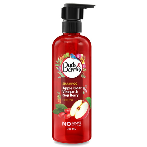 Buds & Berries Apple Cider Vinegar Goji Berry Anti-Frizz For Smooth, Soft & Manageable Hair | No Sulphate, Paraben - 300 - Walmart.com