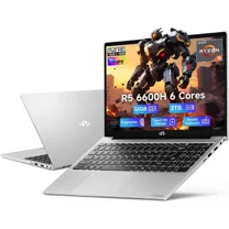 15.6 FHD-Business-Gaming-Laptop, AMD Ryzen 5 6600H 32GB DDR5 2TB SSD (Beat i7-1165G7, Up to 4.5GHz) 6-Cores 660M GPU, IPS Laptop Computer with 100W Type C Fingerprint Backlit Keyboard