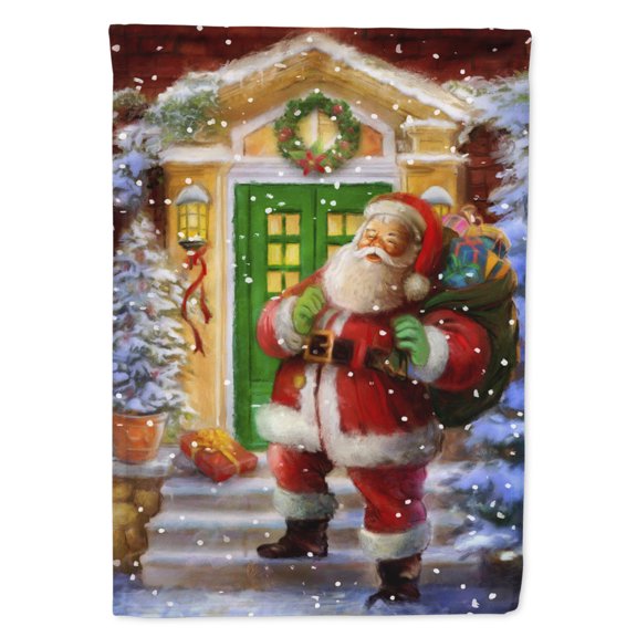 Carolines Treasures APH9486CHF Santa Claus with Christmas Gifts Flag Canvas House Size  Large multicolor
