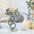 thumbnail image 5 of Christmas Lotus Flower Candle Holders – Sliver Crystal Glass Centerpiece for Holiday Mantle Dining Table Wedding Decor Festive Living Room Accent 9.8 Inch Tall Elegant Home Decoration, 5 of 6