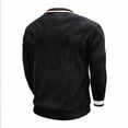 thumbnail image 5 of Generic Men's Ribbed Long Sleeve Polo Shirts V-Neck Textured Solid Color Pullover Casual Corduroy Texture Sweatshirt, 5 of 7