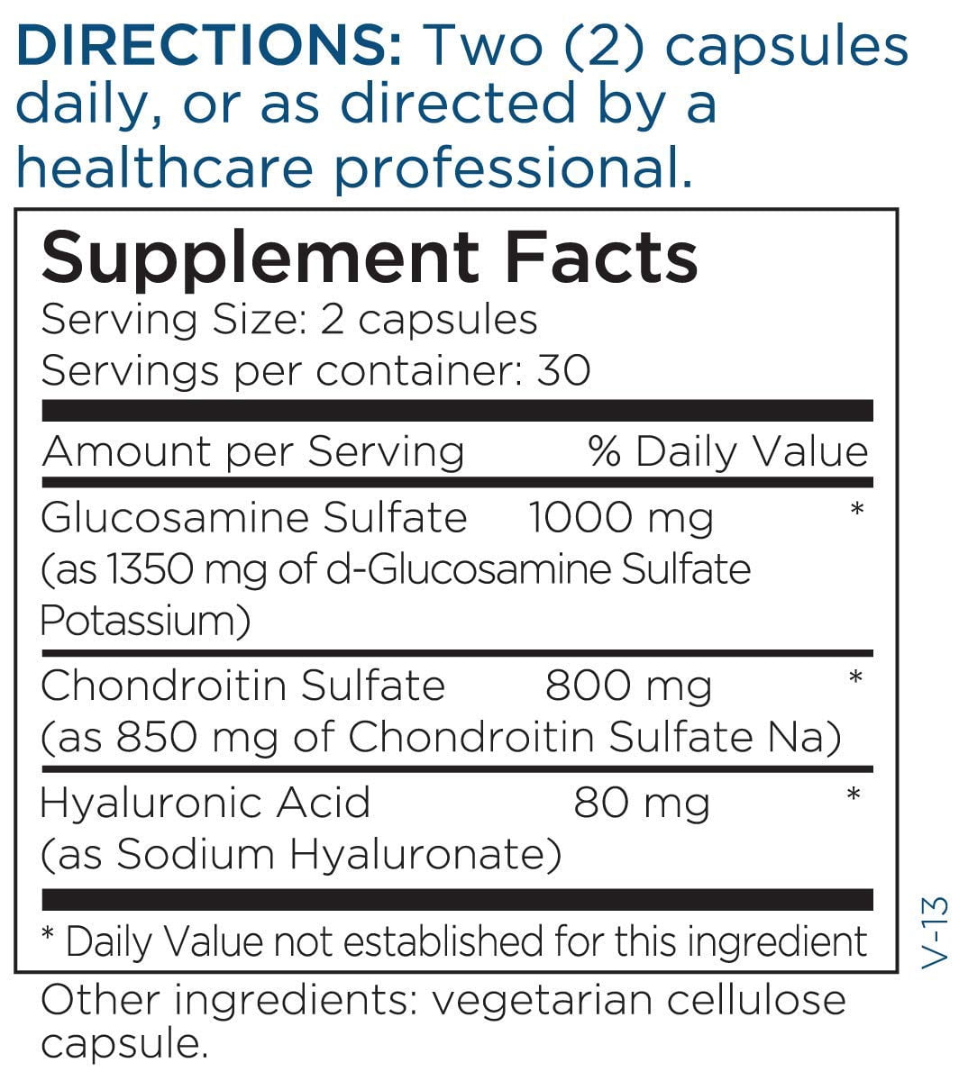 Metabolic Maintenance Glucosamine Chondroitin with Hyaluronic Acid - Joint Support Supplement - Cartilage, Hydration & Mobility Support - Musculoskeletal Health Formula - 30 Servings - 60 Capsules