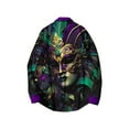 thumbnail image 2 of Mardi Gras Shirts for Men Sequin Carnival Outfits Tuesday Shirts New Orleans Festival Long Sleeve Tops Multicolor 3XL, 2 of 6