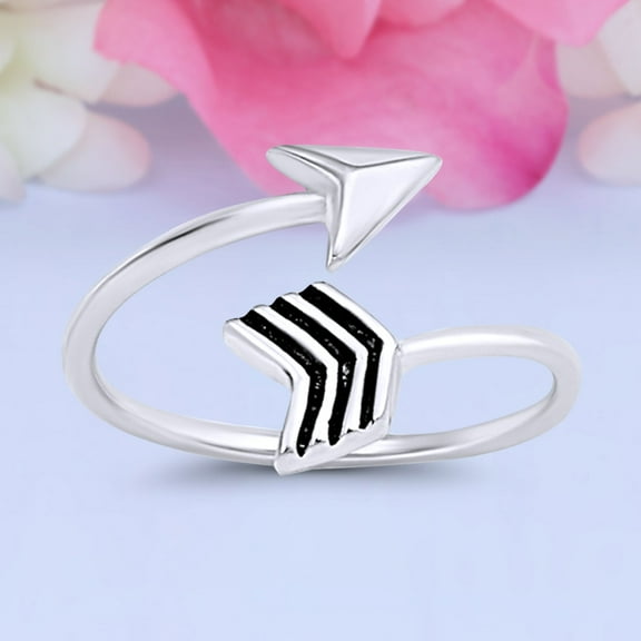 9 mm Arrow Toe Band Ring 925 Sterling Silver Thin Adjustable Stylish Rings For Women