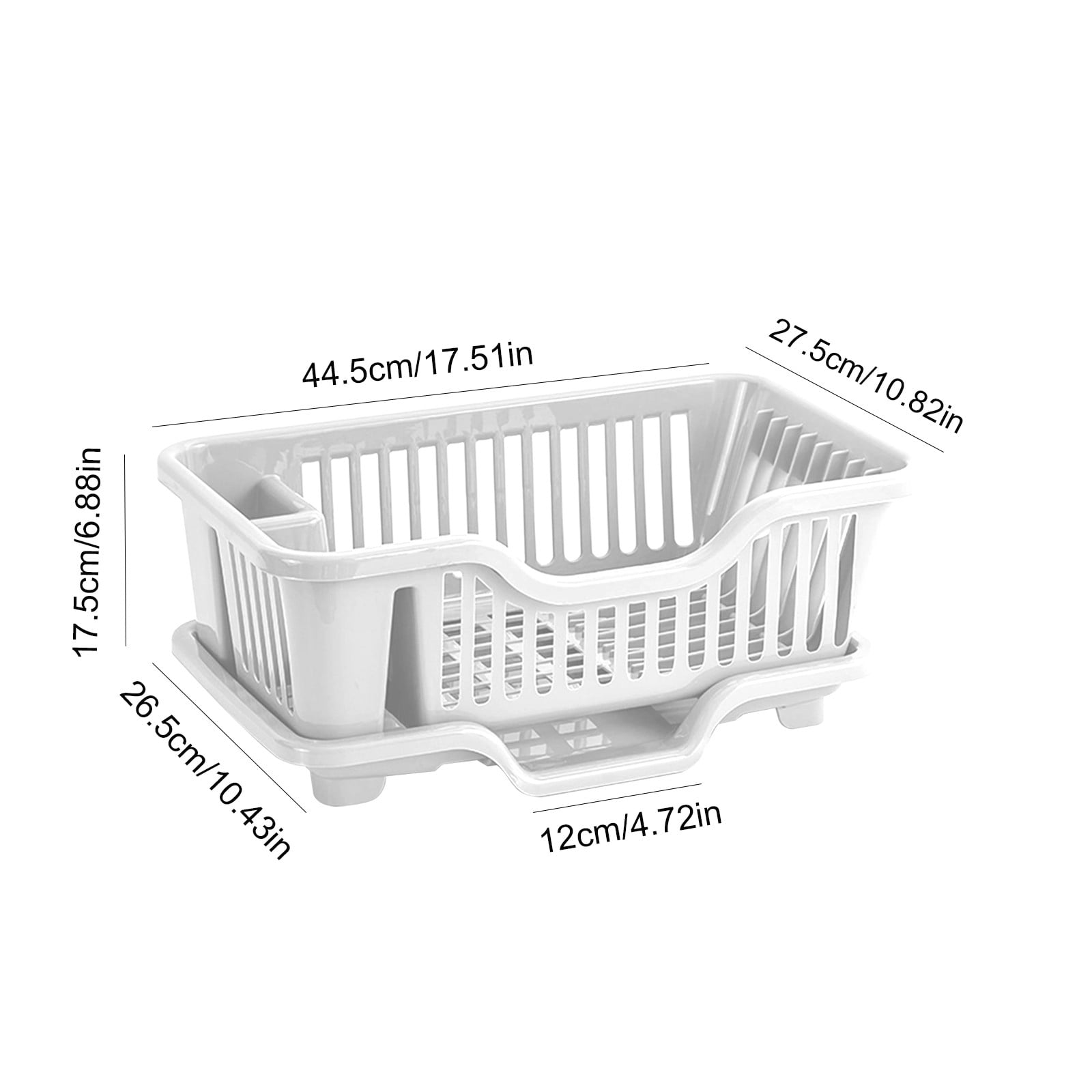 Dish Drying Rack With Drainboard, Dish Drainers For Kitchen Counter With Sink Spout Dish Strainers With Utensil, 2-Piece Large Dishrack Set, Rust-Resistant With Removable Flatware Holder