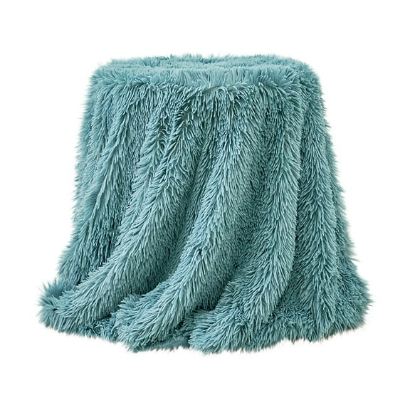XMMSWDLA Faux Longfur Throw Blanket - Plush Cozy Warm Blanket for Sofa Chair Couch Bed and Living Room Velvet Mink Blanket 47"x30"