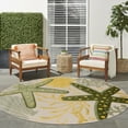 thumbnail image 2 of Nourison Aloha Indoor/Outdoor Green Yellow 5'3" x Round Area Rug (5 Round), 2 of 9