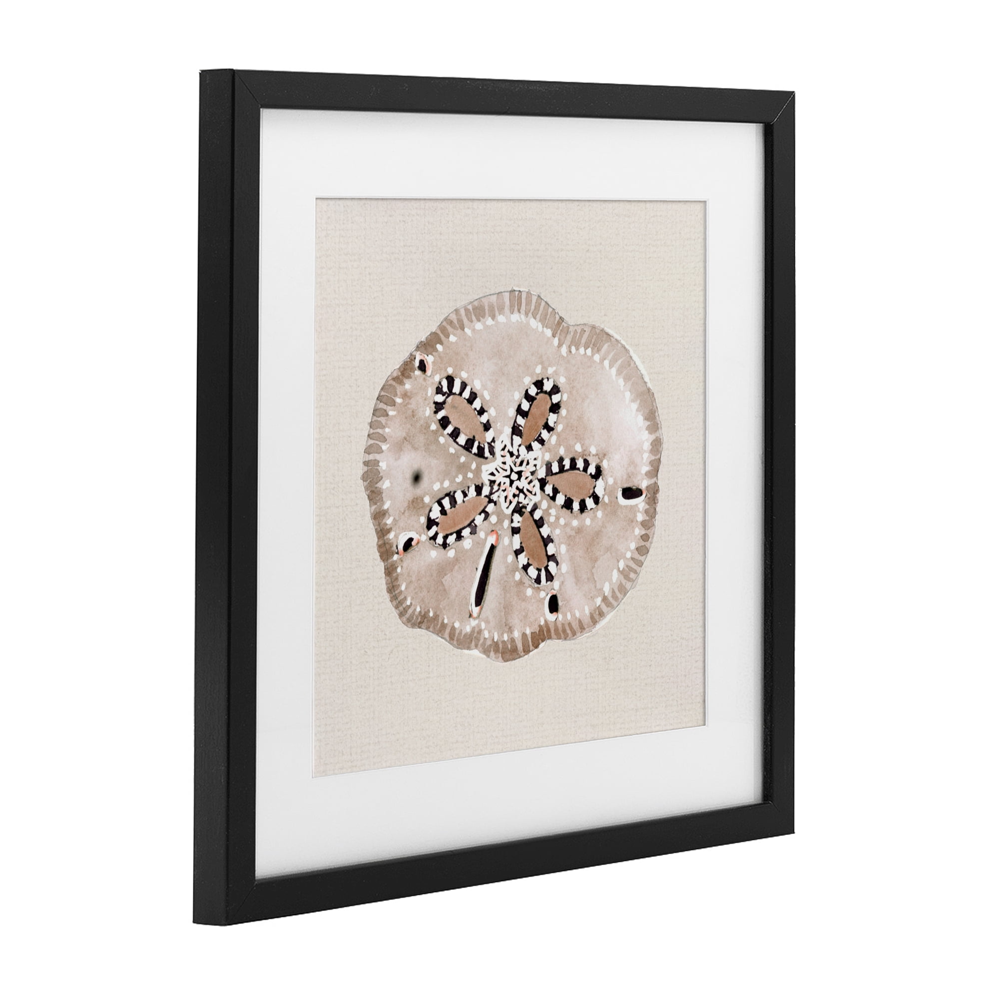 Stupell Industries Taupe & Beige Sand Dollar Black Framed Print Under Glass, design by Lanie Loreth