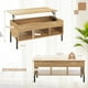 thumbnail image 3 of Costway Mesa de Centro con Tablero Elevable Mesa de Cóctel con Patas de Metal Natural 100 x 50 x 45 cm, 3 of 9